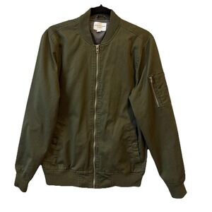 Five Four LA Military Olive Green Full Zip Utility Bomber Jacket Men's S Classic